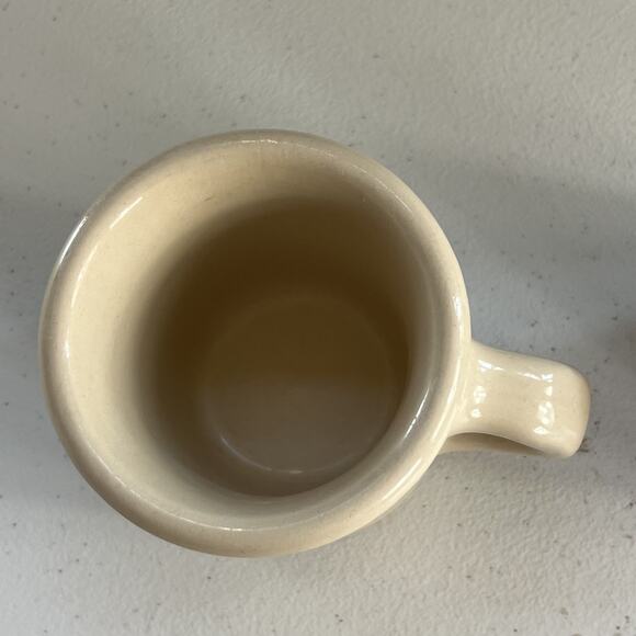 Wallace and Tepco China Coffee Mugs Set of 2 Tan 3.5" Tall Heavy Restaurant Ware - Picture 5 of 15